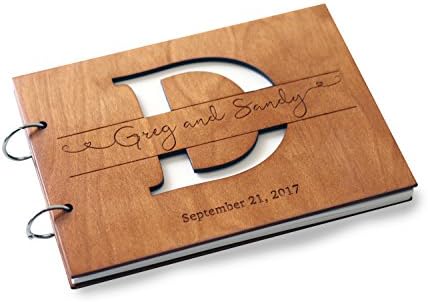 Custom Initial Wedding Guest Book Brown, Art Alternative Surname Wedding Guest Book, Wedding Guestbook, Wooden Wedding Guest Book, Rustic Guestbooks Wedding, Custom Wedding Gift.