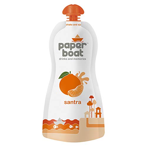 Paper Boat Santra, Orange Fruit Juice, No Added Preservatives and Colours (Pack of 6, 200ml each)