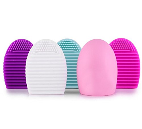 Topwon Cleaning MakeUp Washing Brush Silica Glove Scrubber Board Cosmetic Clean Tool - Pack of 5 (A)