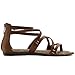 Ollio Women's Shoe Gladiator Strap Flat Zori Sandal