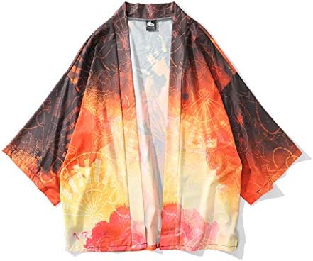 Gleamfut Men's Summer Loose Tunic Personality Print Trend Short Sleeve Casual Shirt Tops Blouse