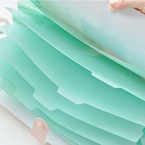8 Pockets Floral Printed Expanding Document File Folders A4 File Letter Organizer, Blue