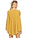 SheIn Women's Bell Sleeve V Neck Dip Hem Pleated Blouse Top Large Yellow