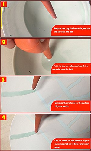 COMIART Silicone Glazing Ball, Lightweight Precision Under Glaze Applicator Set, Clay Sculpture & Ceramic Pottery Art Glaze Painting Design Tools