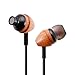 Premium Wood Earbuds Headphones, Stereo Bass Noise isolating Lightweight in Ear Earphones with Microphone & Replacement Tips for Kids Teens Adults Students with Eco-Friendly Case (Sapele)