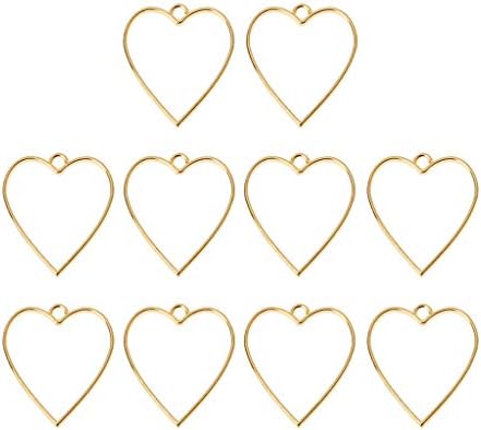 JunYe 10Pieces Frame Pendant Open Back Bezel Geometric Hollow Frame Resin Jewelry Making - 2 - Gold