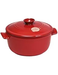 Emile Henry Flame Round Stewpot Dutch Oven, 2.6 Quart, Burgundy