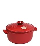 Emile Henry Flame Round Stewpot Dutch Oven, 2.6 Quart, Burgundy