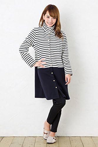 あったか仕様 前開きマタニティ パジャマ 裏起毛ボーダー柄 秋冬 冬 長袖 マタニティ 前開き 入院にも 授乳口付き 腹巻パンツ ロング丈 レディース
