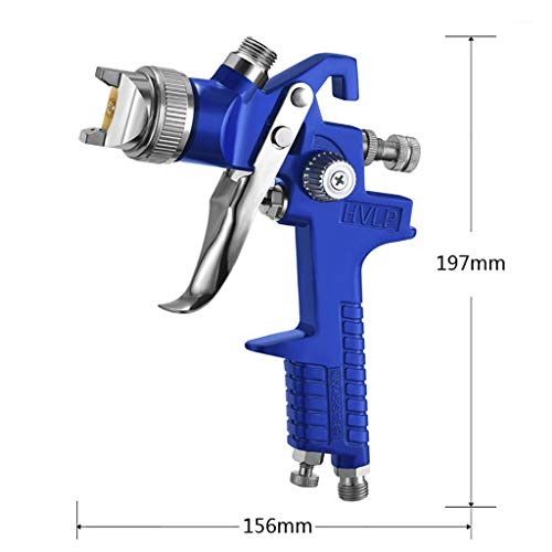 jinjijn Air Blow Gun with Adjustable Air Flow and Extended Nozzle HVLP Auto Paint Car Detail Up Base Coat Gravity Repaiy (blue)