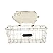 NIKKY HOME Shabby Chic Style Wall Mounted Wire Mesh Storage Rack Basket Decor, White Piggy