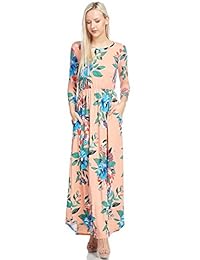 Reborn J - Maxivestido de manga larga con bolsillos, diseño floral