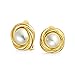 Simulated Pearl Bridal Clip On Earrings Gold Plated Alloy
