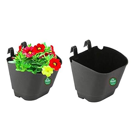 TrustBasket Set of 2 Vertical Gardening POTS/PLANTERS(Small) - Black