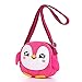 Hipiwe Kids Crossbody Purse Shoulder Bag Mini Cute Little Girls Purses Bags Cartoon Animal Preschool Messenger Handbag for Children Toddler Baby Girls (Pink Penguin)