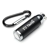 ThorFire LED Keychain Flashlight Mini Pocket EDC Light Torch Tail Click Switch Zoom Adjustable Focus Battery Included, Black KL01