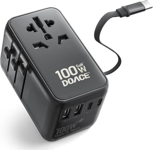 DOACE GaN Universal Travel Adapter USB-C Cable