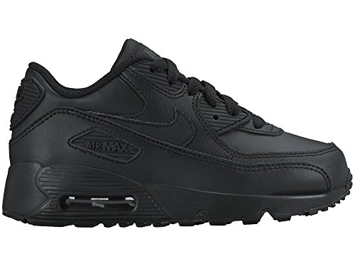Nike Boy's Air Max 90 Leather (PS) Shoes Black/Black 2.5Y