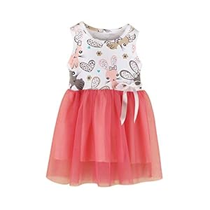 MAI Peuter Baby Meisje Pasen Jurken Mouwloos Lint Bunny Tutu Jurk Verjaardag Jurk Zomer Kleding