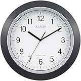 La Crosse Technology WT-3129B 12 Inch Atomic Analog Wall Clock, Black