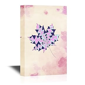 Leaf and Floral Abstract Leaf on Watercolor Style Background