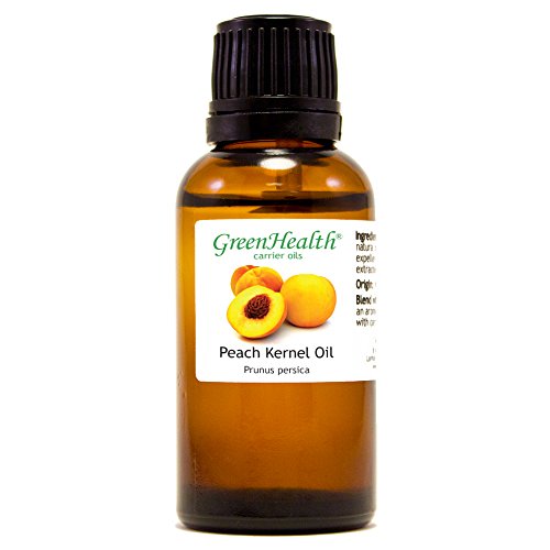 Peach Kernel Oil - 1 fl oz (30 ml) Glass Bottle w/ Euro Dropper - 100% Pure Carrier Oil - GreenHealth
