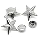 Souarts Silver Tone Color Five Pointed Star Stud Rivet Punk Bag Belt Leather Craft Pack of 50pcs