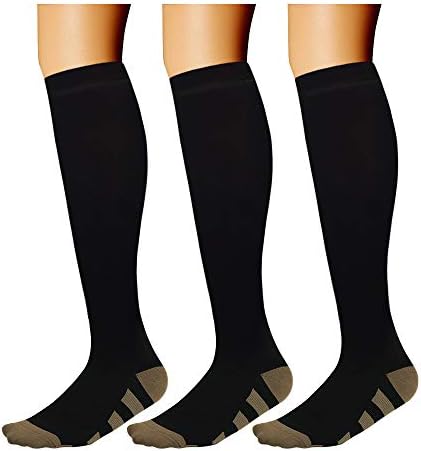 Hezwell Compression Socks, Graduated Compression 15-20 mmHg is Best Fit for Running, Nurses, Flight Travel Maternity Pregnancy - Boost Stamina, Circulation, Recovery