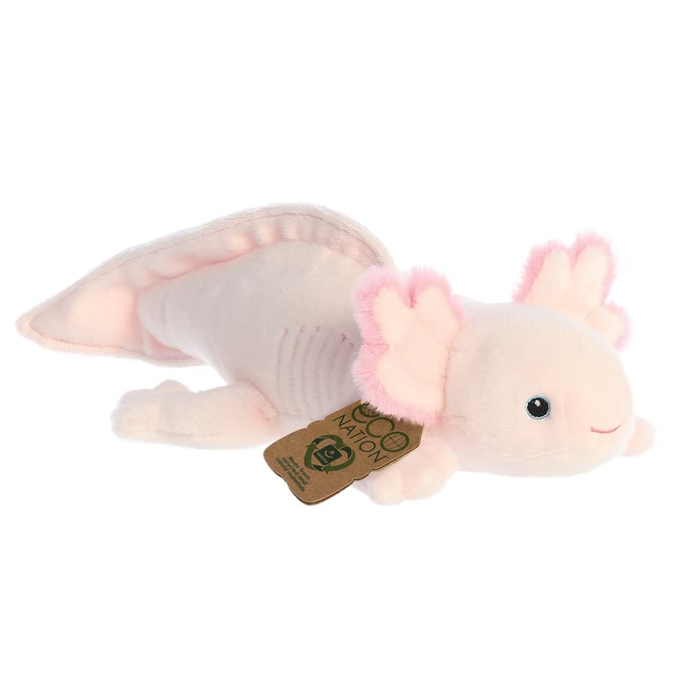 Aurora, 35100, Eco Nation Axolotl, Recycled Soft Toy, Pink, 28 cm