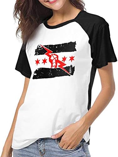 Fional Womens Raglan Baseball T-Shirt cm Punk Best in The World Printed Crew Neck Casual Tee Tops