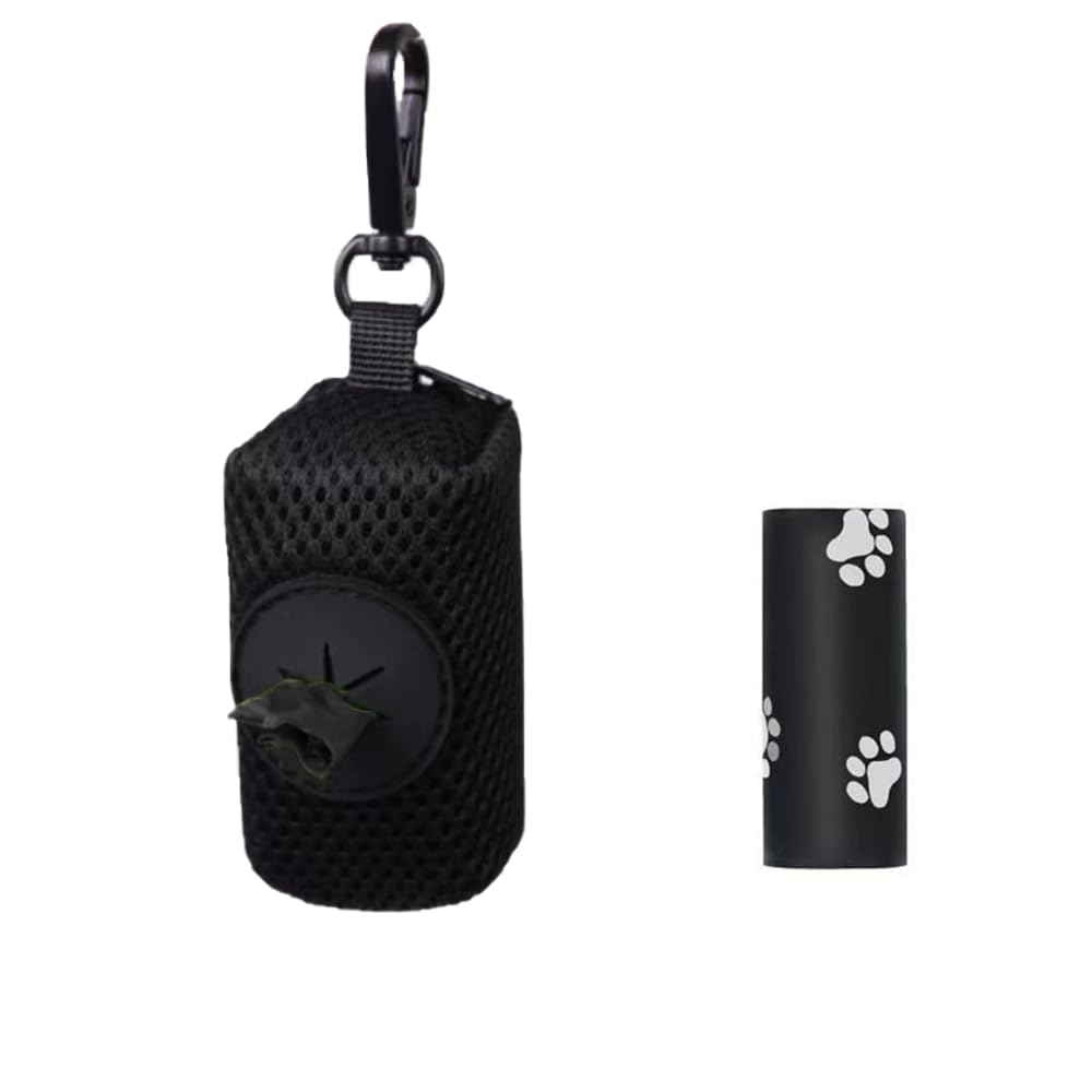 Poo Bag Holder with Dog Poo Bags Reusable Poo Bag Dispenser Portable Mesh Dispenser Pouch Poop Waste Bag Pet Supplies for Outdoor Travel Walking Park