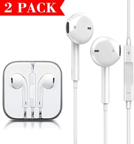 2 Pack Earphones/Earbuds/Headphones with Stereo Mic&Remote Noise-Isolating Headset Smartphones Compatible with 3.5 mm Headphone