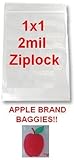 1,000 1x1 2mil Apple Brand Clear Ziplock Bags 1 1010 1