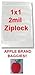 1,000 1x1 2mil Apple Brand Clear Ziplock Bags 1 1010 1