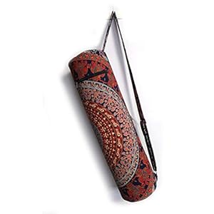 Popular Handicrafts Indian Mandala Elephant Exercise Yoga Mat Carry Bag Tote Carrier Full Zip with Shoulder Strap Bag Hippie Blue Multicolor