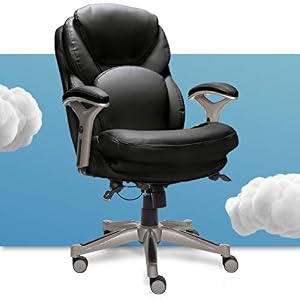 Serta Ergonomic Executive Office Motion Technology, Adjustable Mid Back Desk Chair with Lumbar Support, Black Bonded…