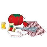 The Queen's Treasures 7 Piece 18 inch Doll Sized Sewing Accessories Set, 3 Thread Spools, Scissors, Measuring Tape, Pin Cushion and Fabric Swatch, Sewing Machine Accessories Fits American Girl