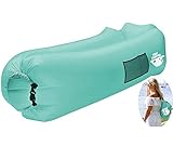 Legit Camping Inflatable Lounger with Carrying Bag & Pockets for Indoors/Outdoors – Inflatable Couch & Air Chair with Headrest & Securing Stake- for Camping Beach or Pool
