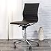 Flash Furniture Mid-Back Armless Black Ribbed LeatherSoft Swivel Conference Office Chair