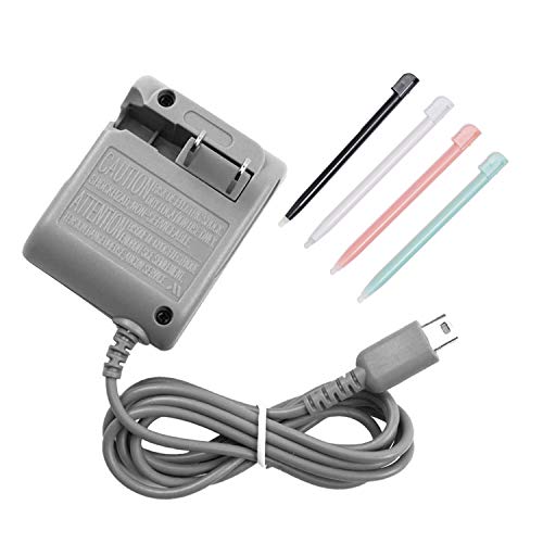 kit de cargador ds lite, cargador adaptador de alimentación de ca y lápiz óptico para nintendo ds lite, cargador de viaje de pared cable de alimentación cable de carga 5.2v 450ma para ndsl