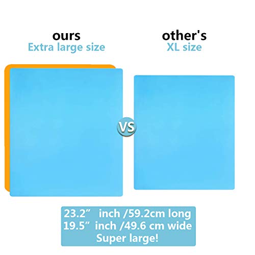 Mlife Extra Large 23.2" x 19.5" Silicone Sheet for Craft - Jewelry Casting Molds Mat, Epoxy Resin Painting Pad, Premium Silicone Mat, Nonstick Nonslip Heat-Resistant Durable, Blue & Orange