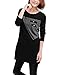 Allegra K Women's Color Block Round Neck Long Sleeves Panel Casual Tunic Top L Black