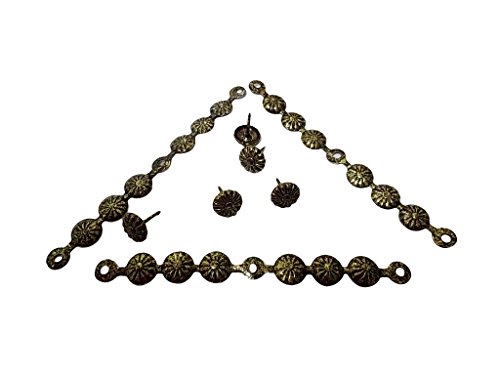 decotacks Daisy Upholstery Nails/Tack in Strips 7/16in (11mm) Head, 6 Meters (6,5 Yards) Antique Gold Finish, DX5411AB-S6M