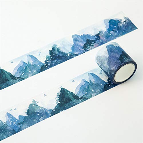 RIANCY Multi Purpose Mountain Washi Tapes Decorative Masking Tape Collection for Walls, Arts and Crafts, DIY, Scrapbook (Mountain,)