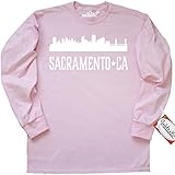 Inktastic Sacramento California Skyline CA Cities Long Sleeve T-Shirt Medium Classic Pink