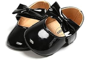 Ohwawadi Infant Baby Girl Shoes Baby Mary Jane Flats Princess Wedding Dress Shoes Crib Shoe for Newborns, Infants, Babies, and Toddlers