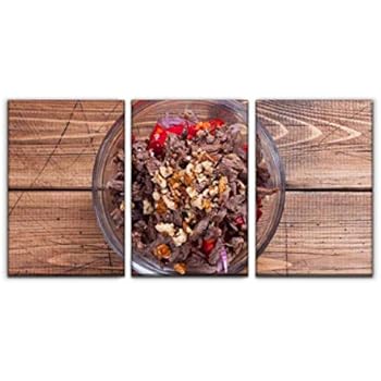 step by step preparation of salad with red beans and beef step 6, Print Painting 3 Panel Home Decoration Paintings Wall Art Framework Canvas Prints Gallery for Living Room Wall Poster Hang Framed