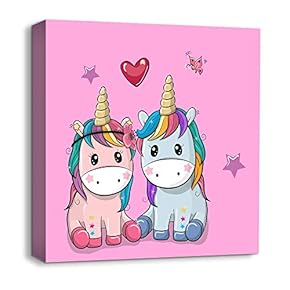 Canvas Wall Art Cartoon Picture Canvas Prints Home Artwork Decoration for Kids Bedroom Bathroom - 12x12 inches