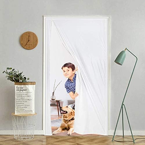 玄関目隠し防寒カーテン 片開き断熱カーテン 目隠し マジックテープ付き 夏冬兼用 86 6cm ホワイト 目隠しタイプ