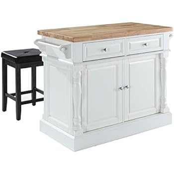 butcher kitchen crosley upholstered furniture block island stools seat inch square